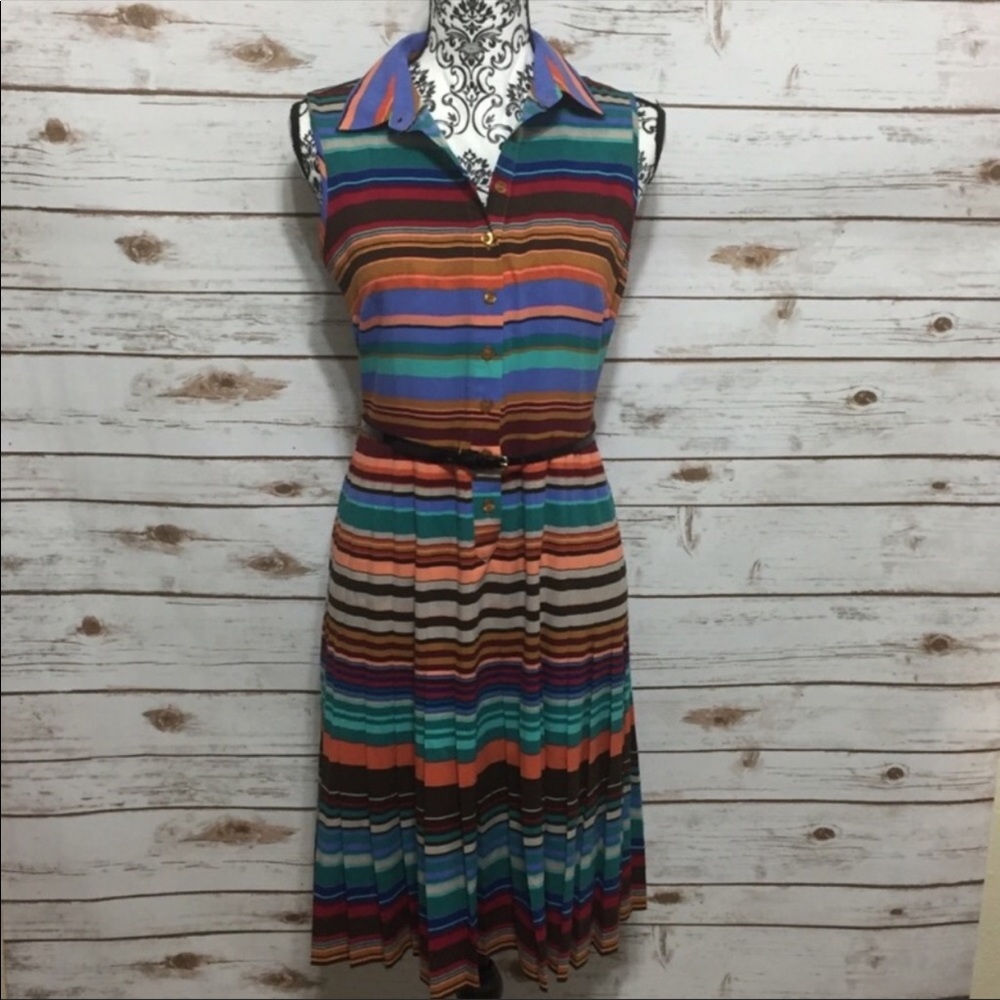 Calvin Klein Multicolored stripe sleeveless dress